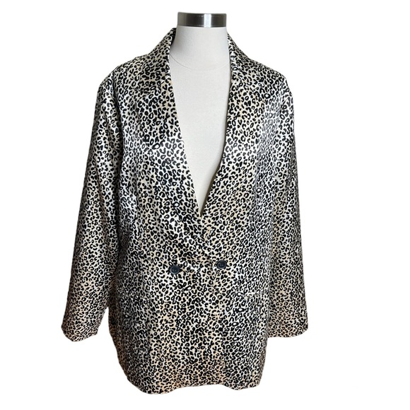 Nine West Jackets & Blazers - Nine West Satin Animal Print Blazer Jacket XL NWT